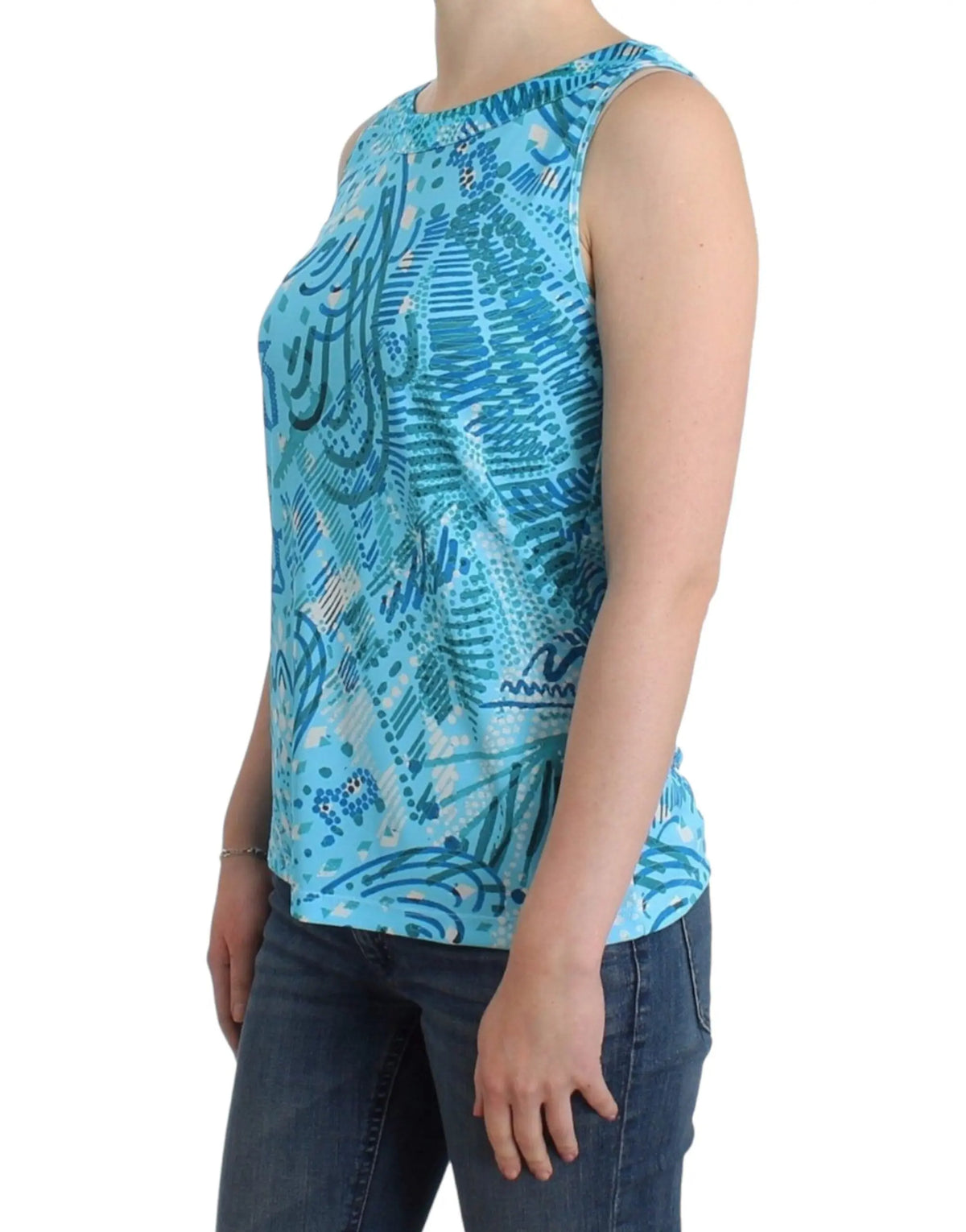 John Galliano Blue printed tank top John Galliano