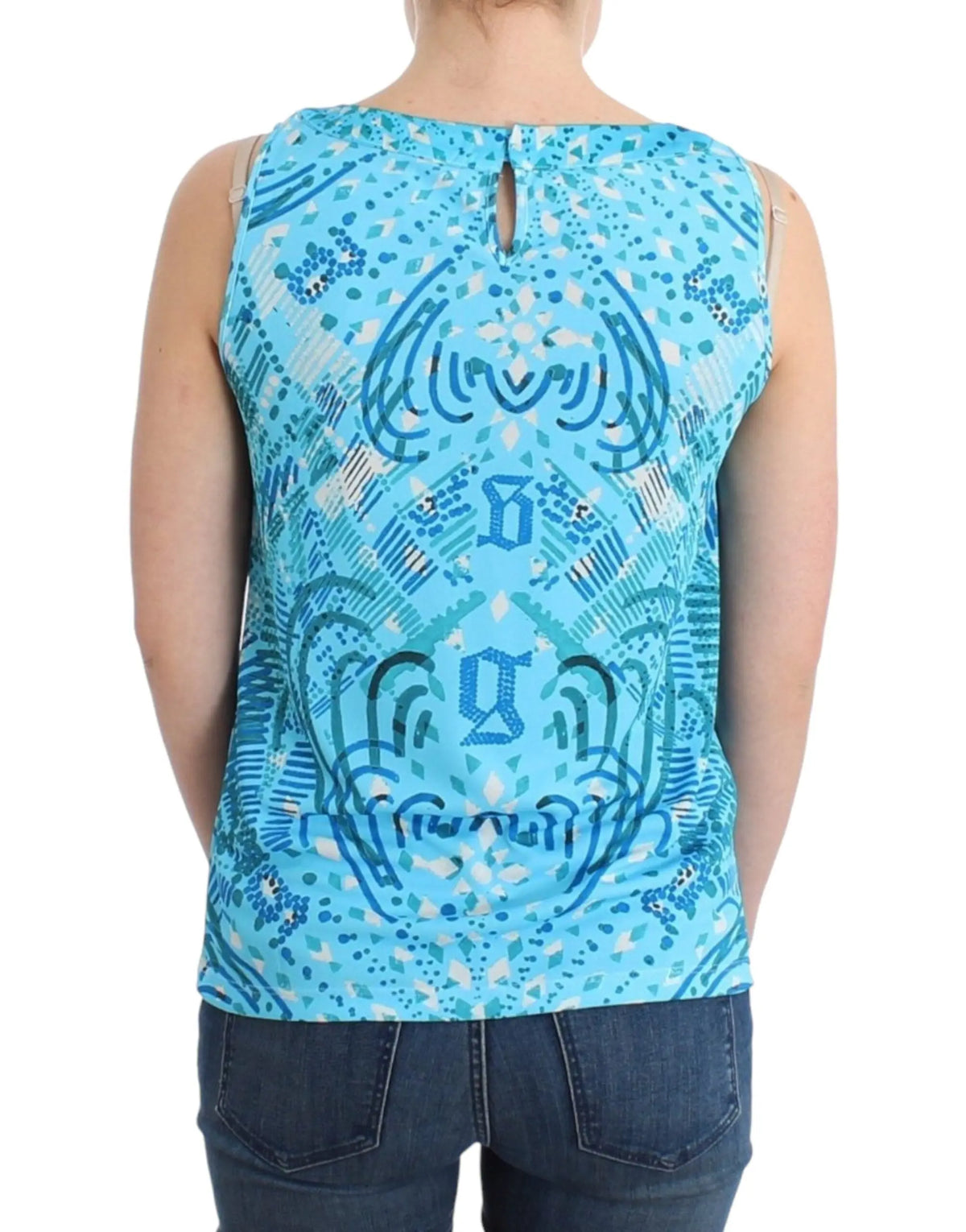 John Galliano Blue printed tank top John Galliano