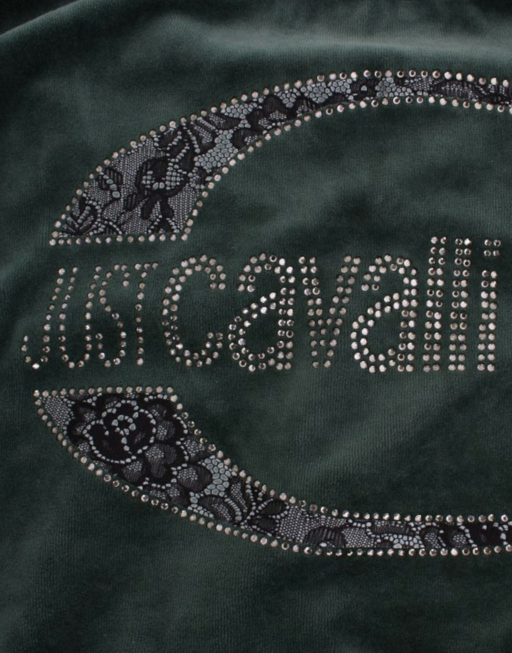 Cavalli Green velvet cotton sweater
