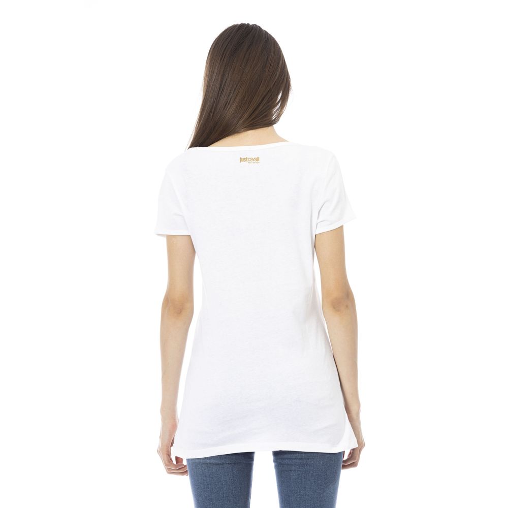Just Cavalli White Cotton Women T-Shirt - BrandFit 88