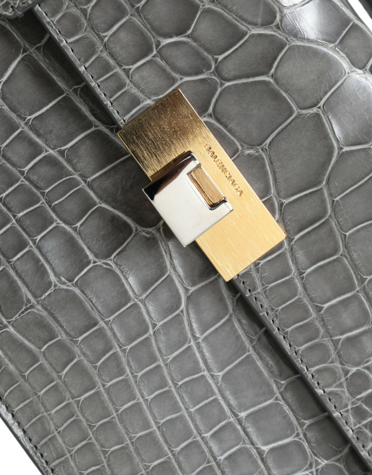Balenciaga Gray Exotic Leather Medium Shoulder Hand Purse Bag - BrandFit 88