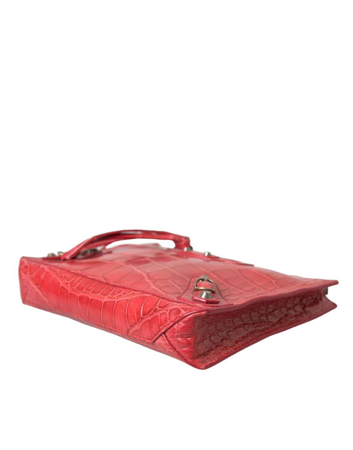 Balenciaga Red Exotic Skin Leather Classic Pouch Purse Wristlet Bag - BrandFit 88