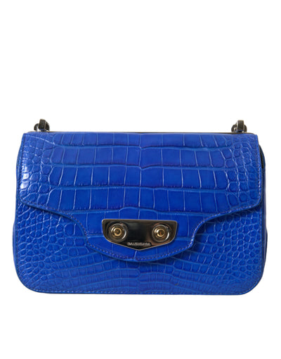 Balenciaga Blue Exotic Leather Neo Classic Purse Shoulder Handbag Bag