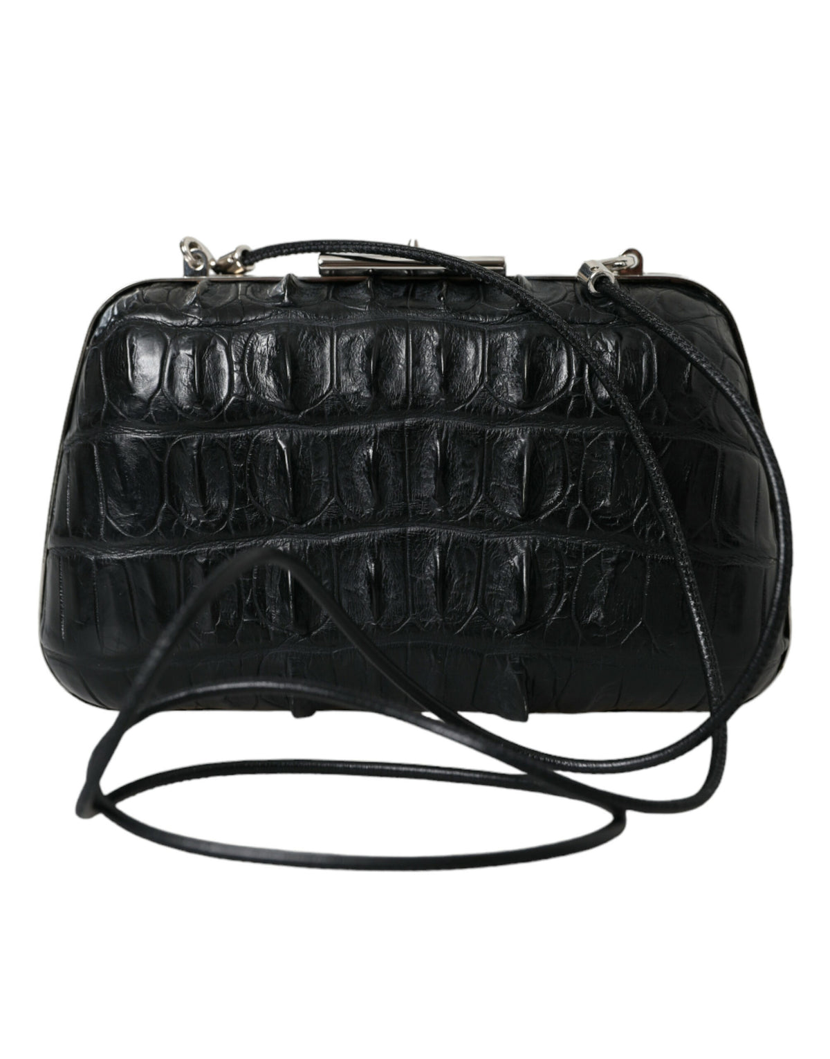 Balenciaga Black Exotic Skin Leather Shoulder Crossbody Box Clutch Bag - BrandFit 88
