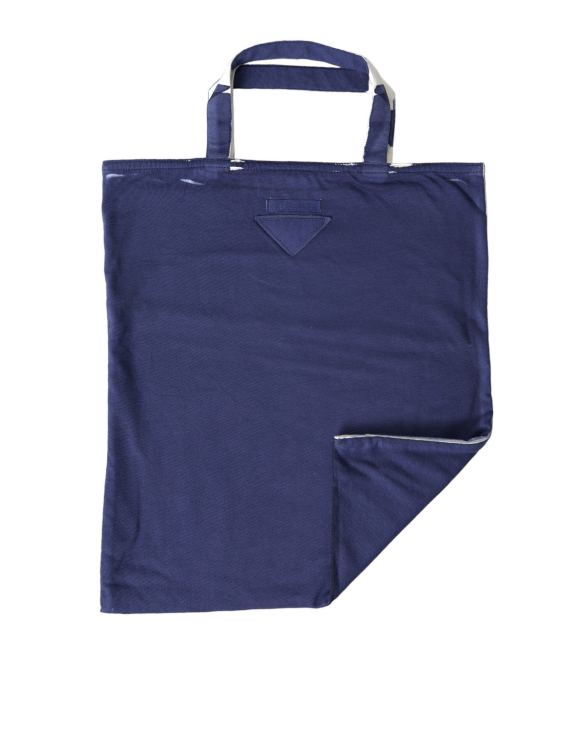 Prada Blue Jersey Fabric Logo Shoulder Shopping Tote Shopping Bag - BrandFit 88