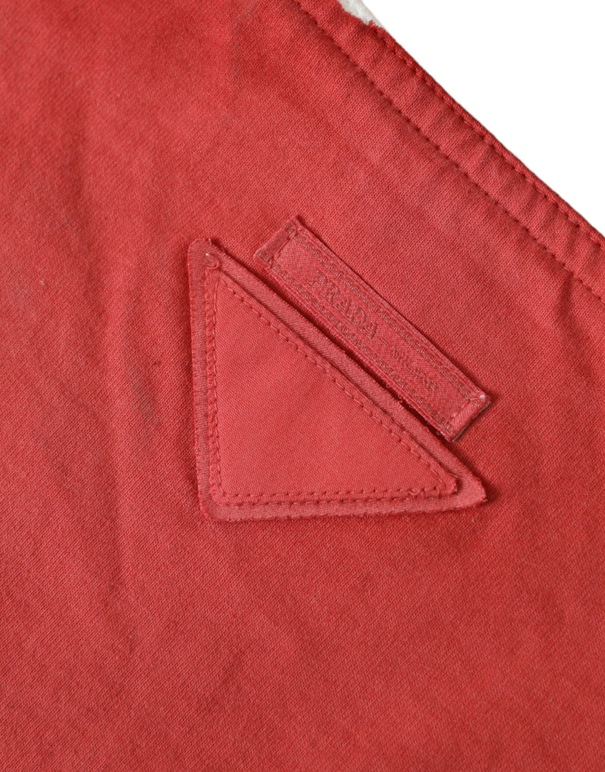 Prada Red Jersey Fabric Logo Shoulder Shopping Tote Bag - BrandFit 88