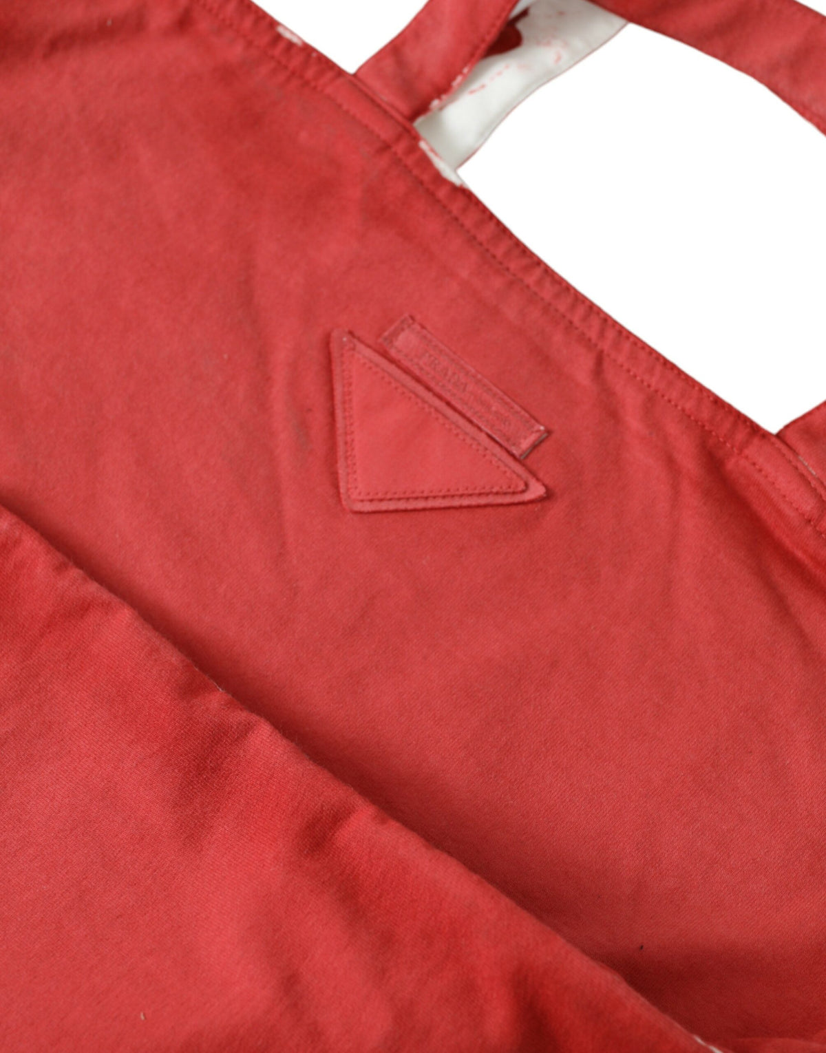 Prada Red Jersey Fabric Logo Shoulder Shopping Tote Bag - BrandFit 88