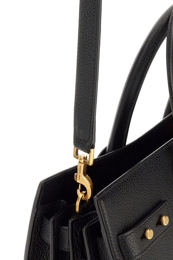Saint Laurent Black Calf Leather Sac De Jour Handbag - BrandFit 88