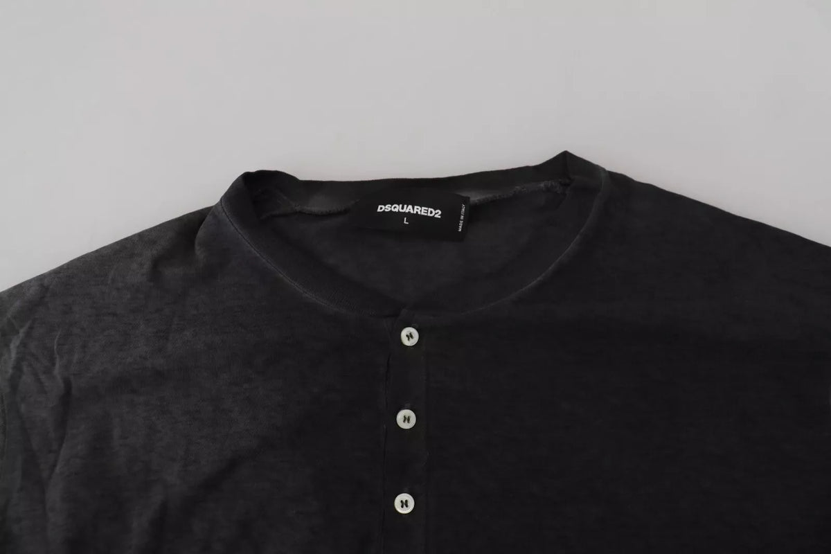 Dsquared² Black Cotton Linen Long Sleeves Pullover Sweater - BrandFit 88