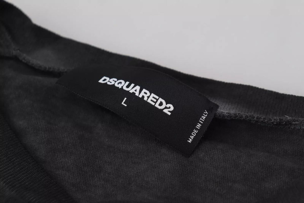 Dsquared² Black Cotton Linen Long Sleeves Pullover Sweater - BrandFit 88