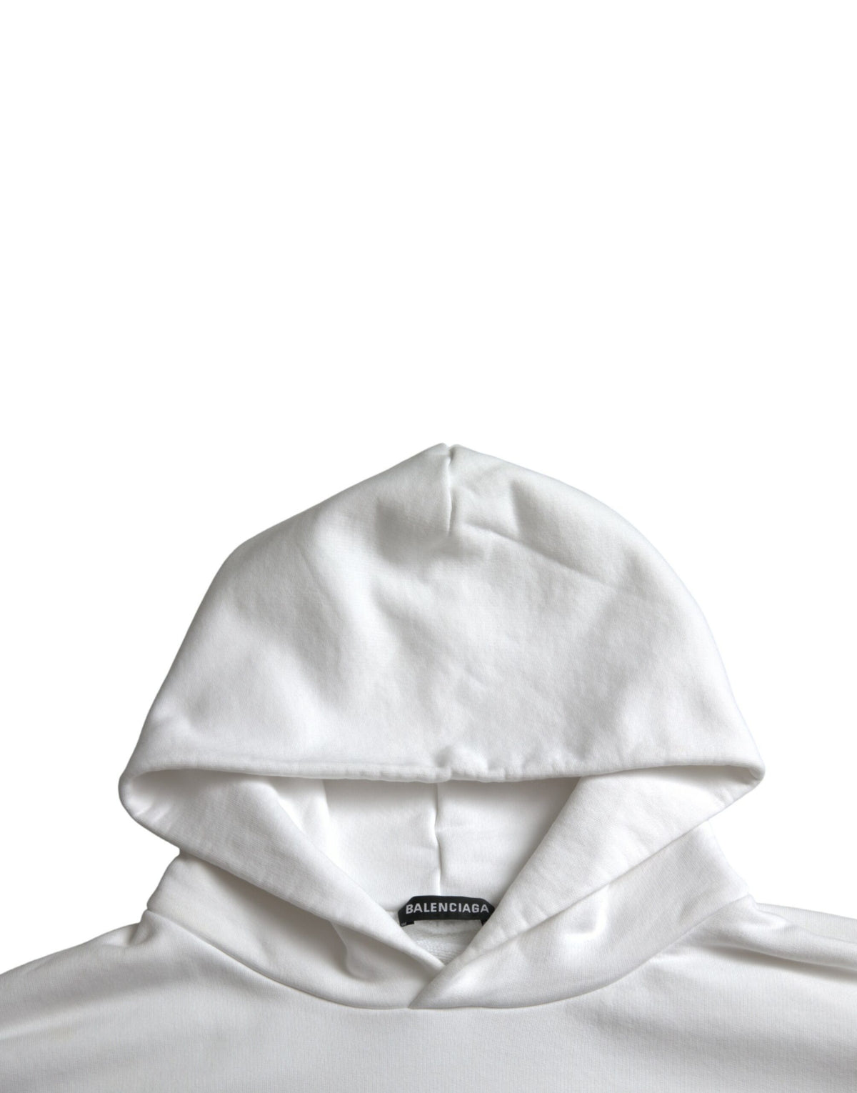 Balenciaga White Cotton Logo Hooded Pullover Sweatshirt Sweater - BrandFit 88