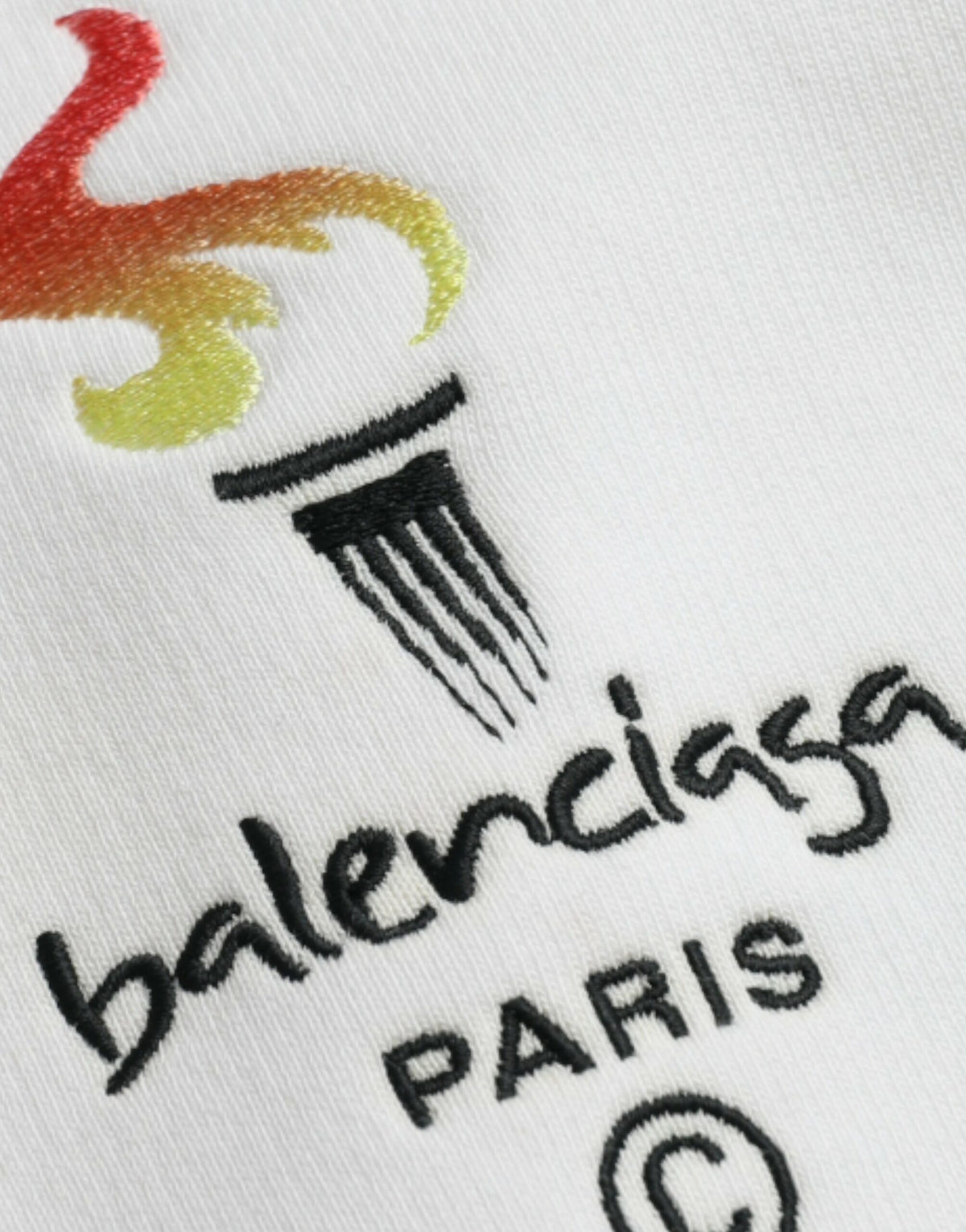 Balenciaga White Cotton Logo Hooded Pullover Sweatshirt Sweater - BrandFit 88