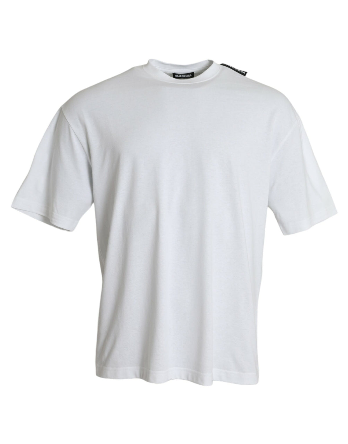 Balenciaga Off White Cotton Jersey Round Neck T-shirt - BrandFit 88