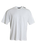 Balenciaga Off White Cotton Jersey Round Neck T-shirt - BrandFit 88