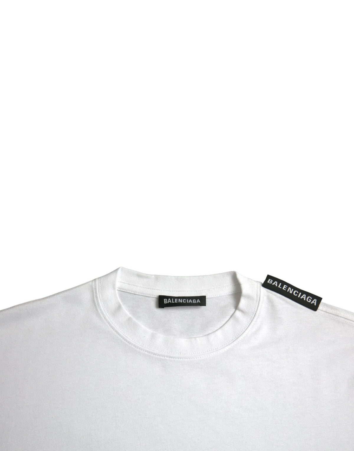 Balenciaga Off White Cotton Jersey Round Neck T-shirt - BrandFit 88