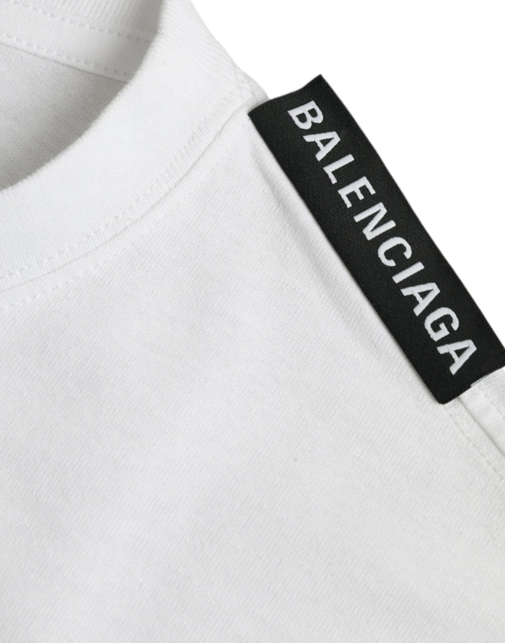 Balenciaga Off White Cotton Jersey Round Neck T-shirt - BrandFit 88