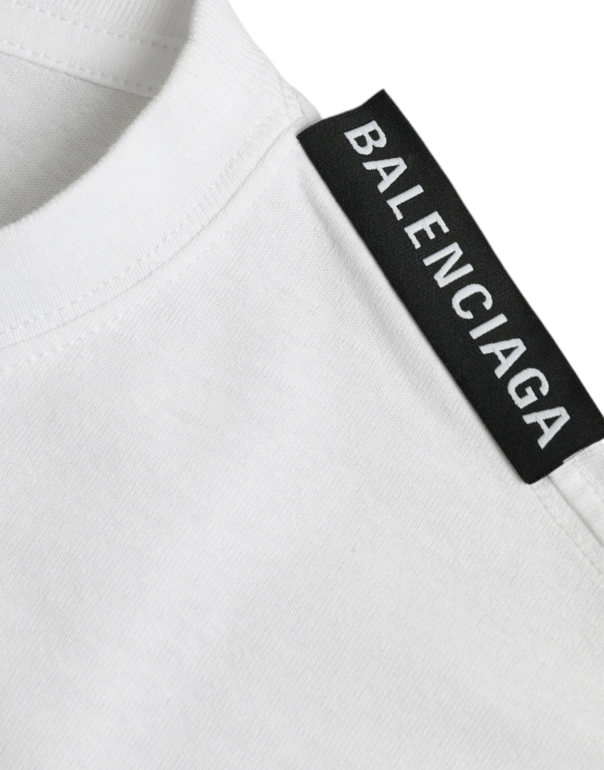 Balenciaga Off White Cotton Jersey Round Neck T-shirt - BrandFit 88