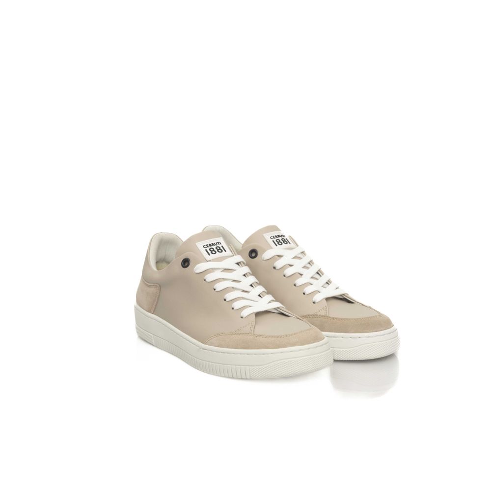 Cerruti 1881 Beige Cowhide Women Platform Sneaker