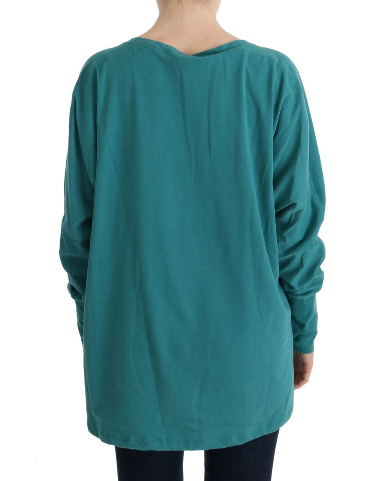 John Galliano Green Cotton Oversized Sweater John Galliano