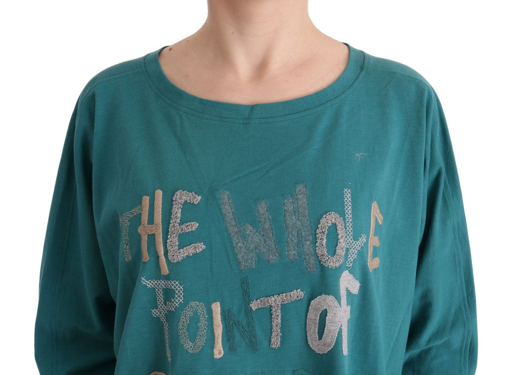 John Galliano Green Cotton Oversized Sweater John Galliano