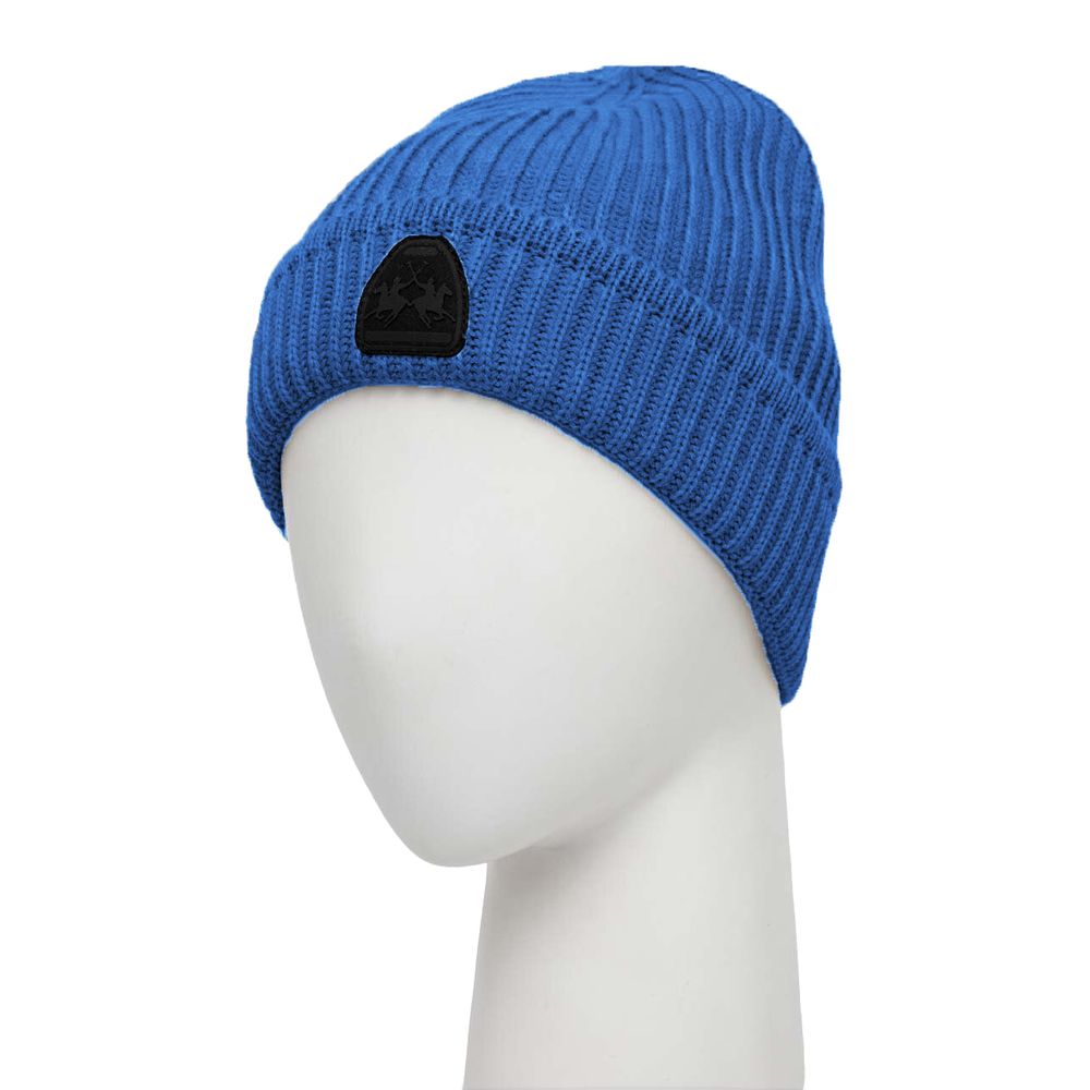La Martina Blue Acrylic Men Beanie