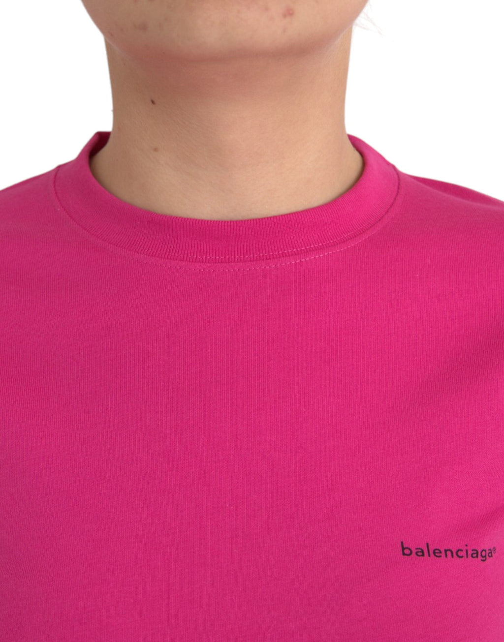 Balenciaga Pink Cotton Crew Neck Short Sleeves Tee T-shirt - BrandFit 88