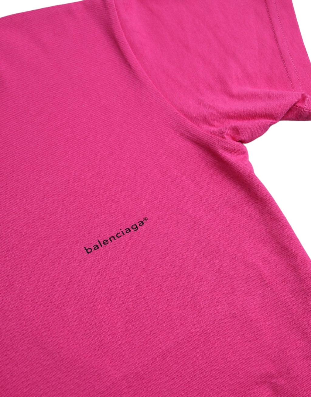 Balenciaga Pink Cotton Crew Neck Short Sleeves Tee T-shirt - BrandFit 88