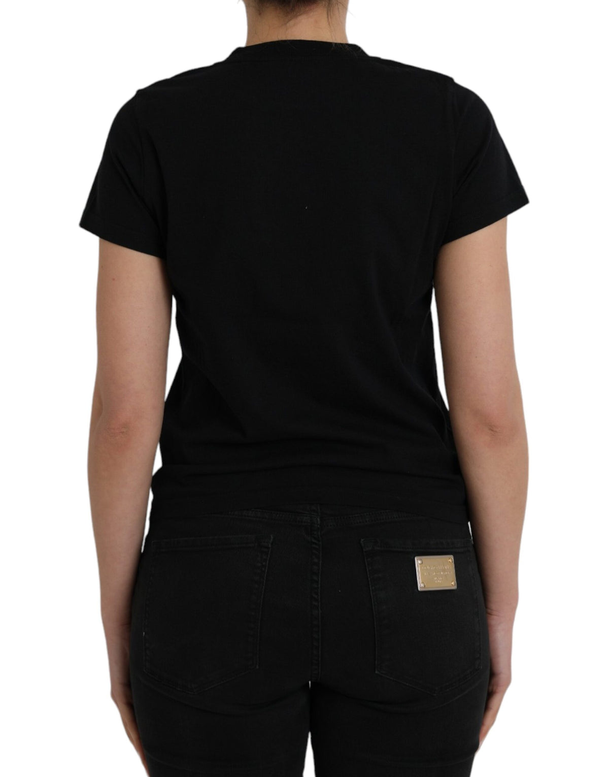 Balenciaga Black Cotton Logo Print Crew Neck Short Sleeves T-shirt - BrandFit 88