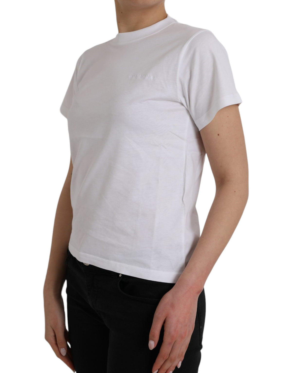 Balenciaga White Cotton Crew Neck Short Sleeves T-shirt - BrandFit 88