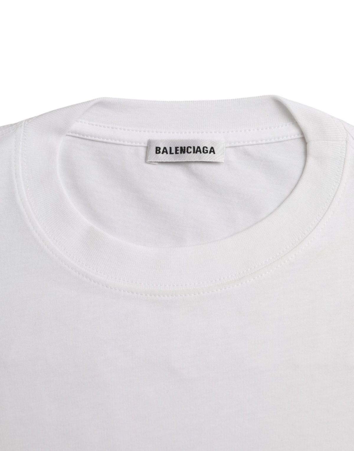 Balenciaga White Cotton Crew Neck Short Sleeves T-shirt - BrandFit 88