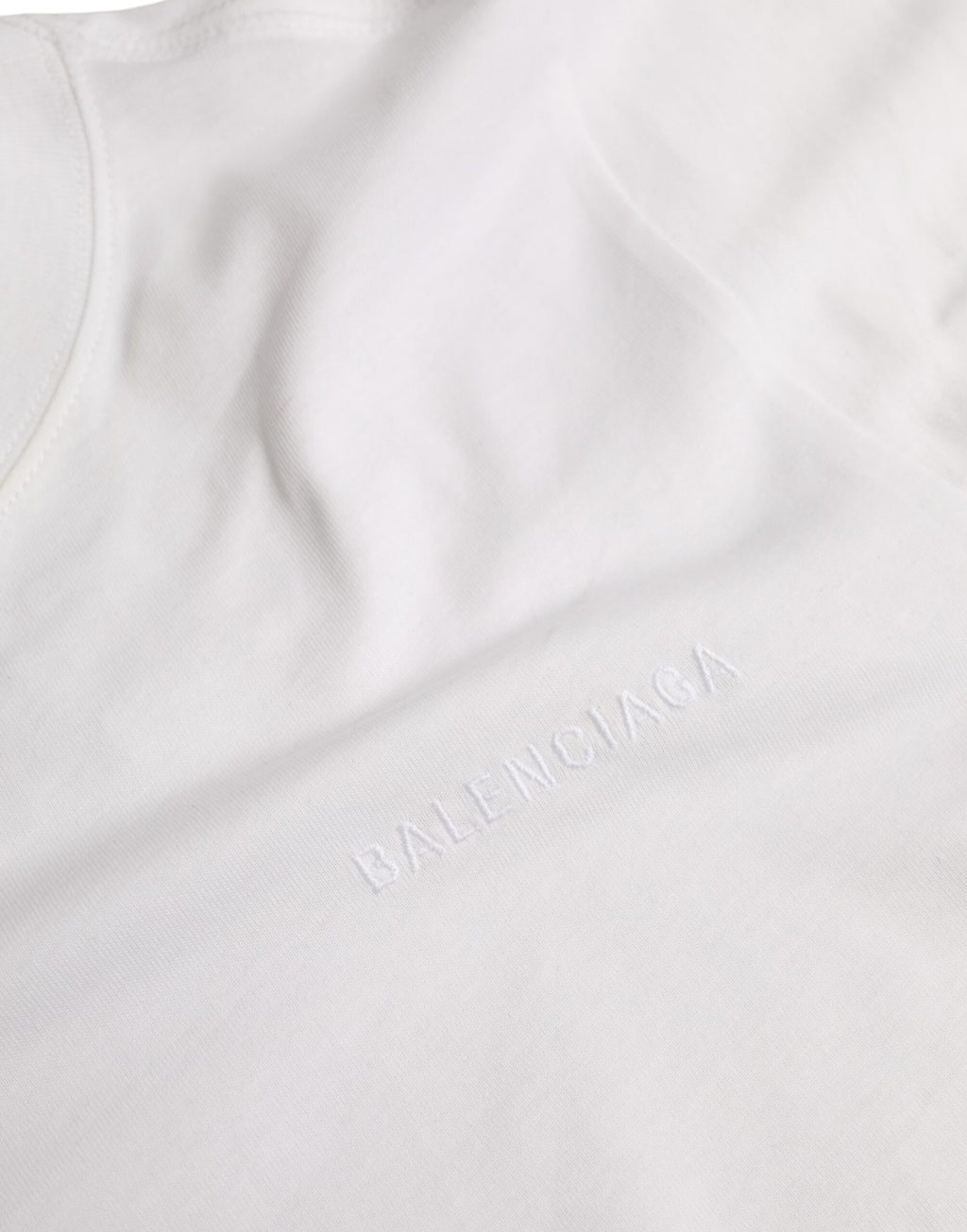Balenciaga White Cotton Crew Neck Short Sleeves T-shirt - BrandFit 88