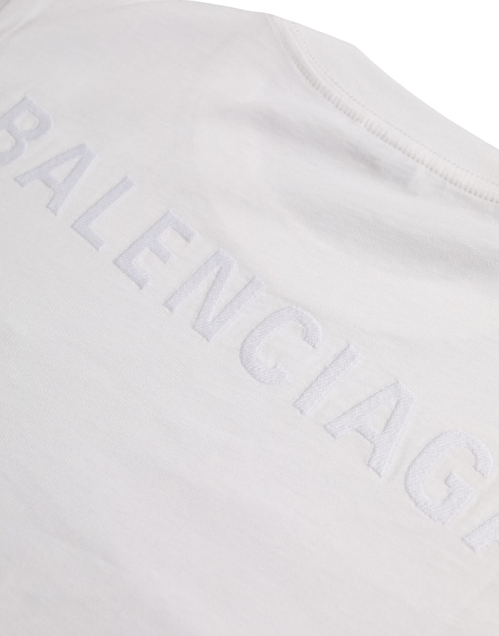 Balenciaga White Cotton Crew Neck Short Sleeves T-shirt - BrandFit 88