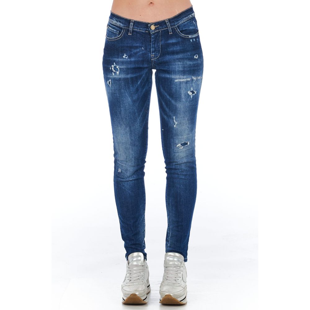 Frankie Morello Blue Cotton Women Jeans - BrandFit 88