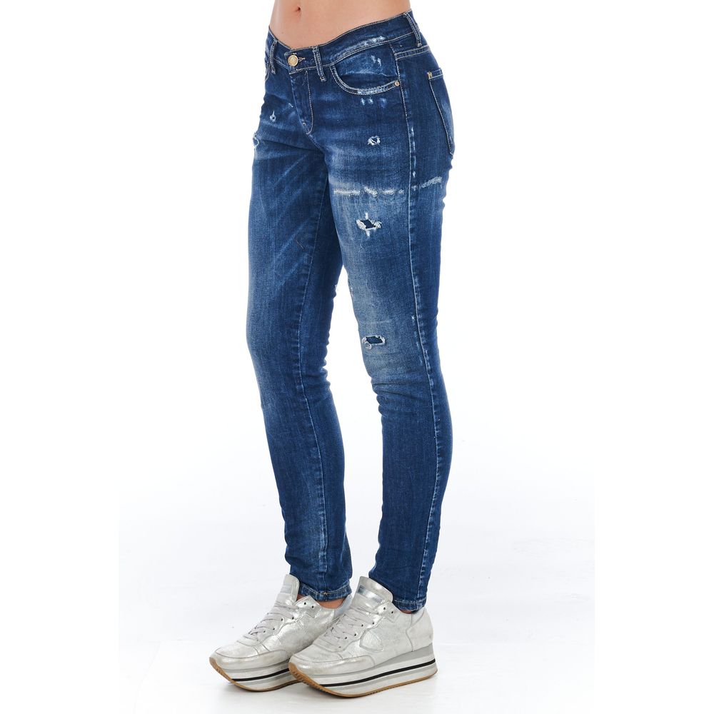 Frankie Morello Blue Cotton Women Jeans - BrandFit 88