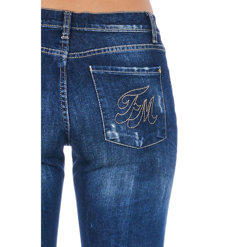 Frankie Morello Blue Cotton Women Jeans - BrandFit 88