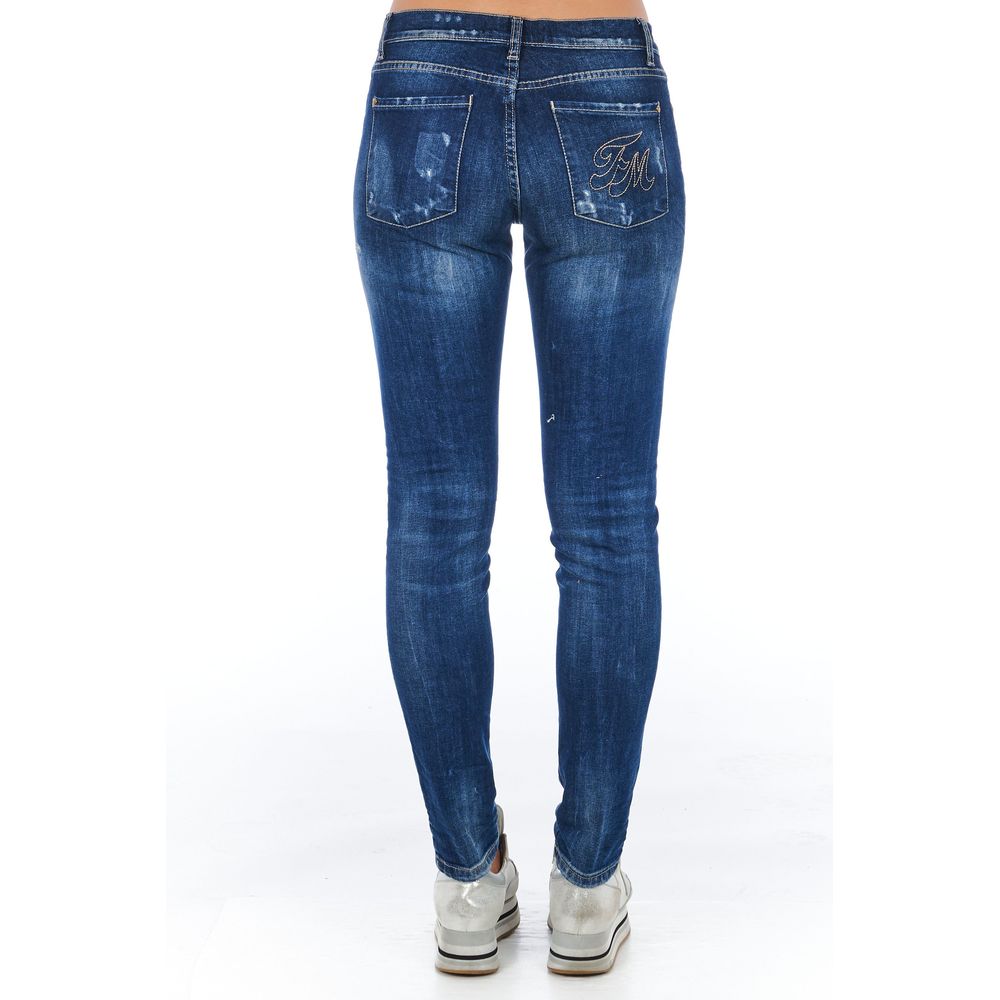 Frankie Morello Blue Cotton Women Jeans - BrandFit 88