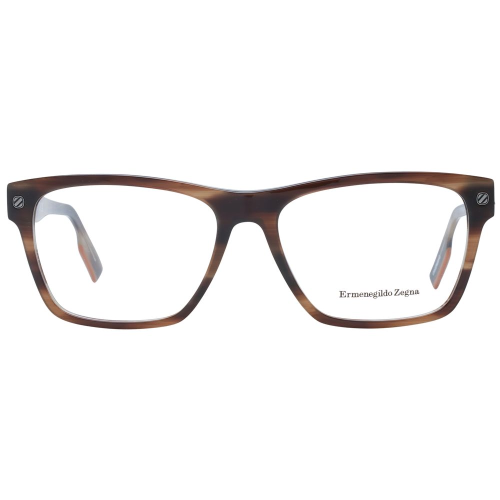 Ermenegildo Zegna Brown Plastic Glasses (Frames)