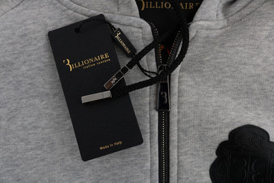 Billionaire Italian Couture Gray Cotton Hooded Sweatsuit