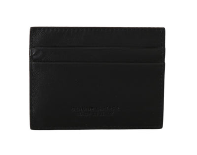 Billionaire Italian Couture Black Leather Cardholder Wallet