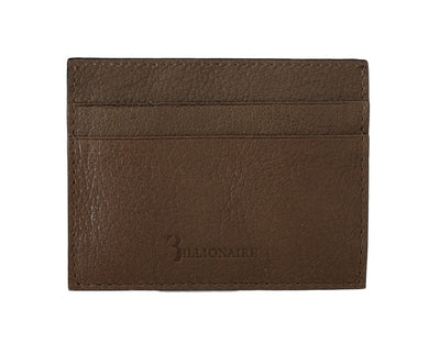 Billionaire Italian Couture Brown Leather Cardholder Wallet