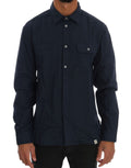 John Galliano Blue Casual Cotton Long Sleeve Shirt John Galliano