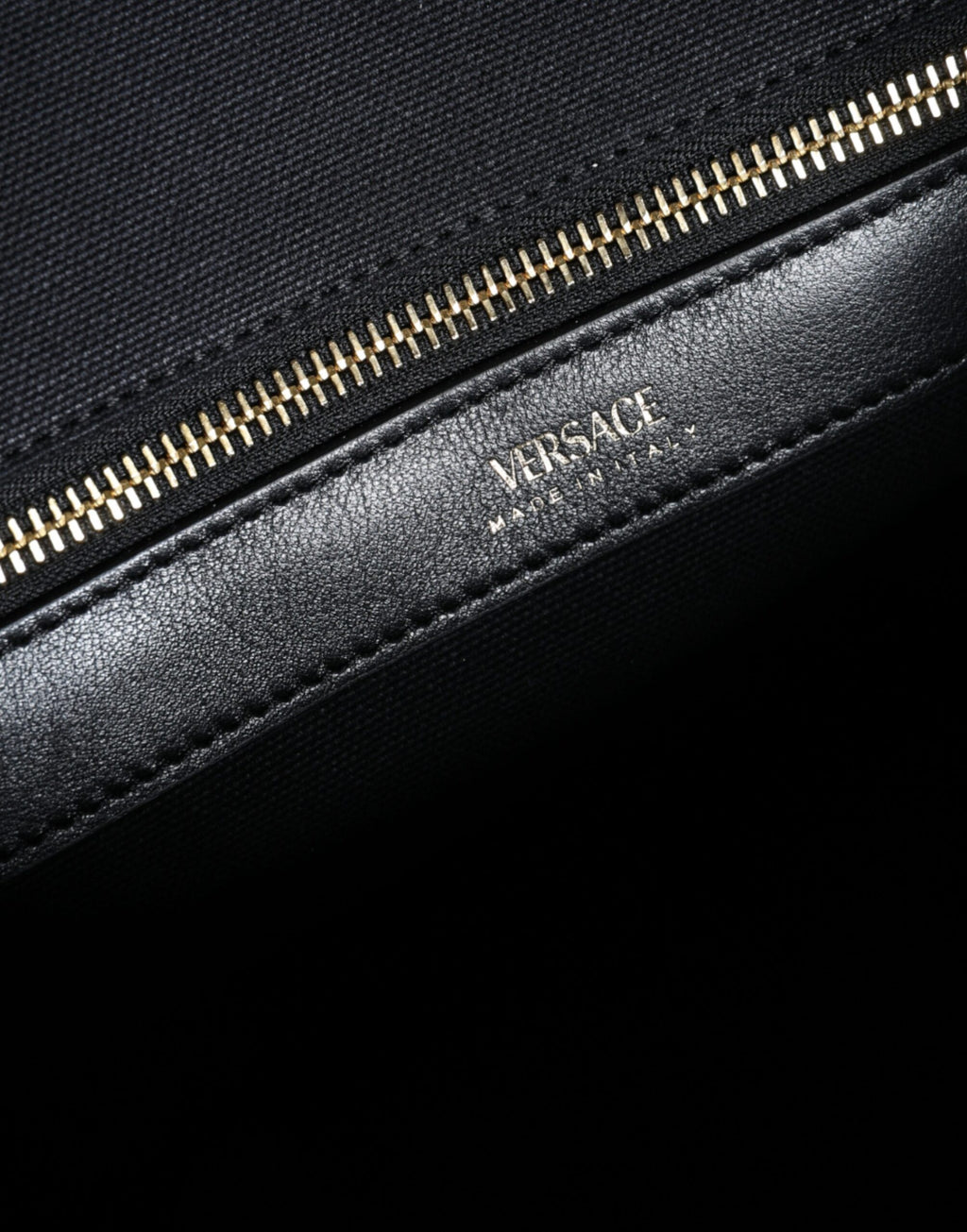 Versace Black Top Handle Canvas Leather Logo Crossbody Tote Bag - BrandFit 88