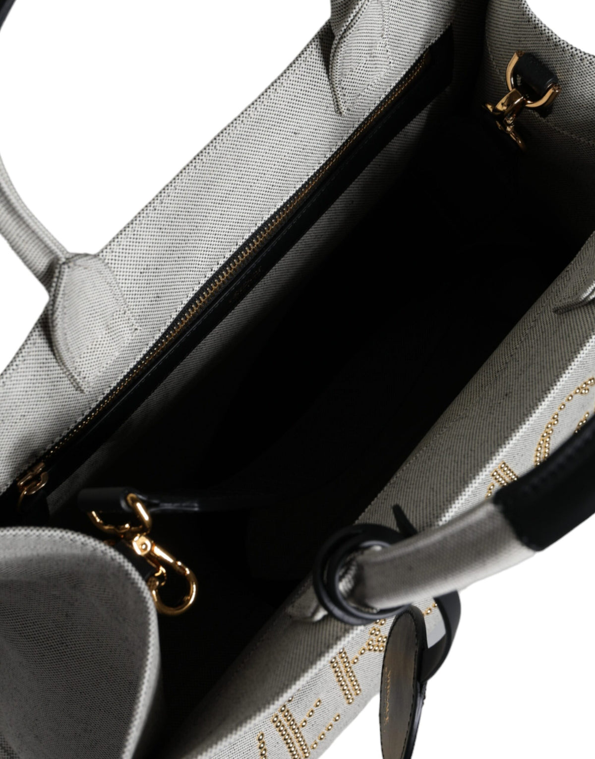 Versace White Top Handle Canvas Leather Logo Crossbody Tote Bag - BrandFit 88