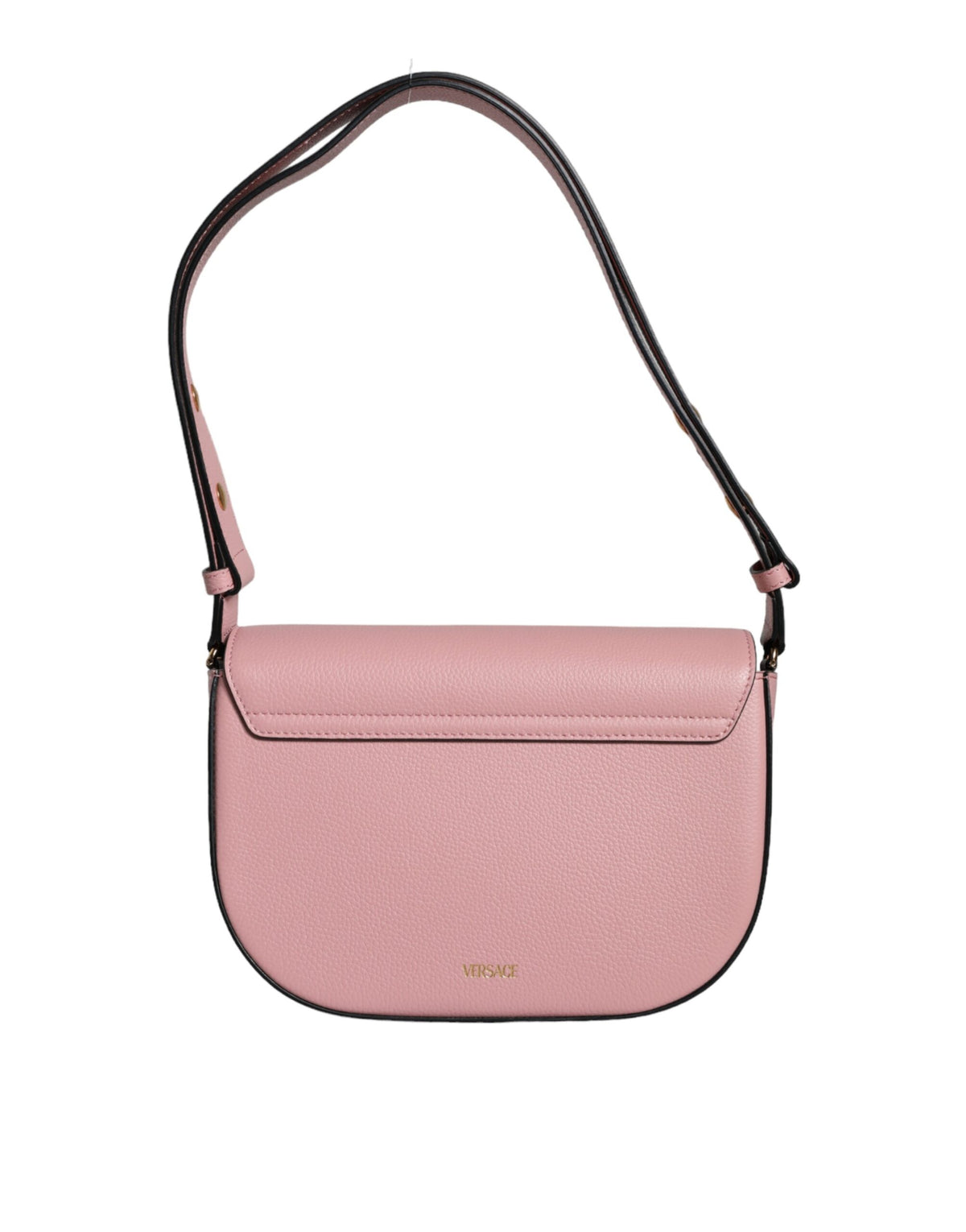 Versace Pink Grainy Calf Leather Logo Crossbody Shoulder Bag - BrandFit 88