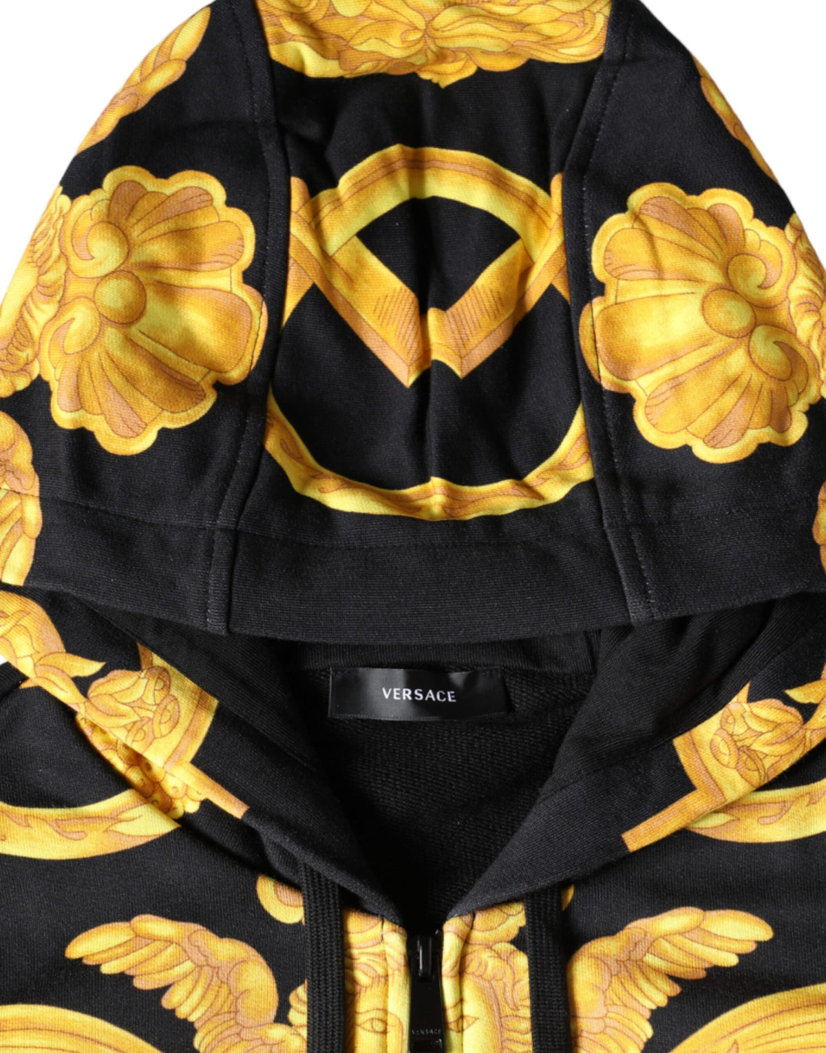 Versace Black Medusa Print Cotton Full Zip HoodieSweatshirt Sweater - BrandFit 88