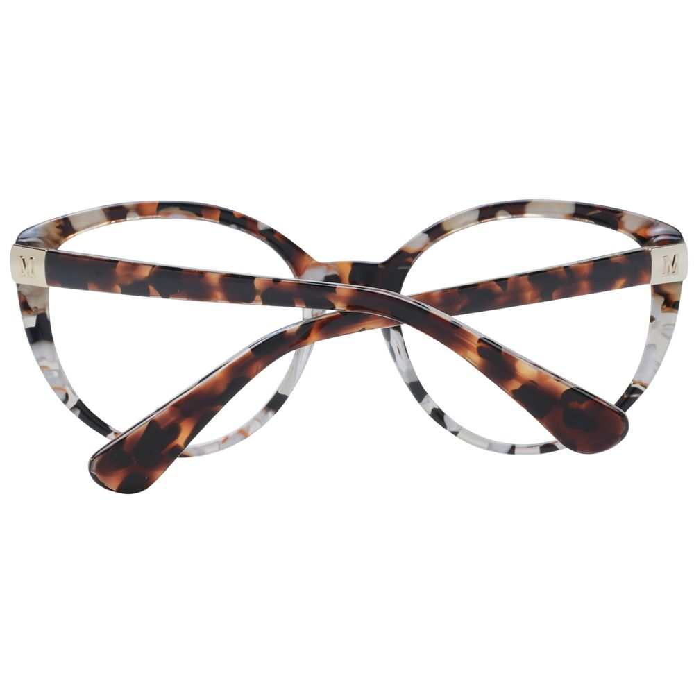 The Marciano by Guess Brown Plastic Glasses (Frames) are shown from the back with crossed arms, featuring a brown tortoiseshell pattern in black and tan tones and small gold accents near the hinges.