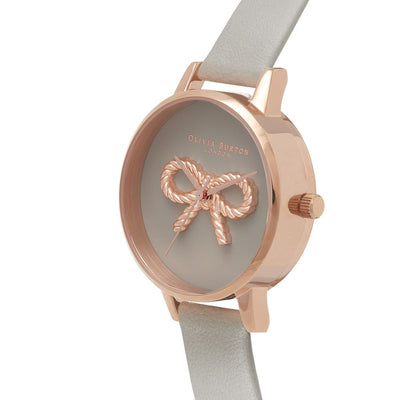 Olivia Burton Gray Artificial Leather Dress Watch