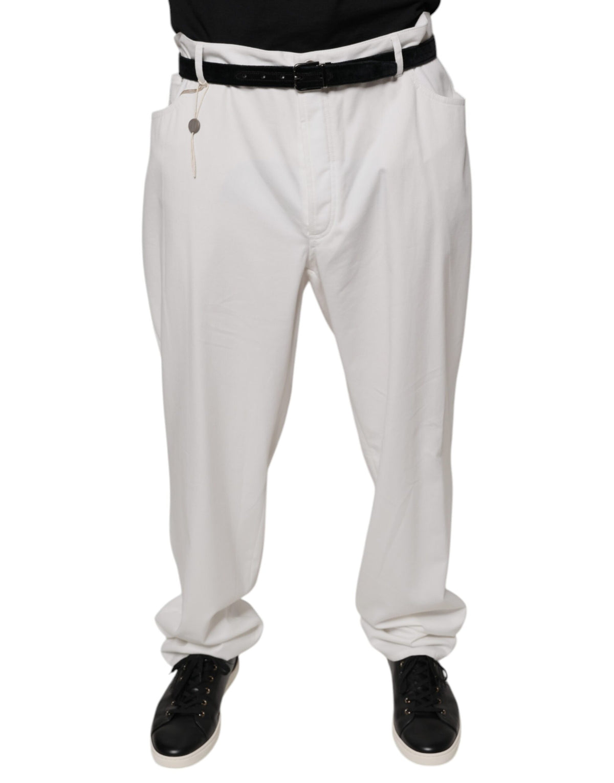Brunello Cucinelli White Cotton Men Dress Tapered Pants - BrandFit 88