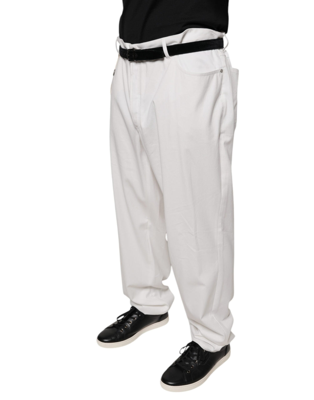 Brunello Cucinelli White Cotton Men Dress Tapered Pants - BrandFit 88