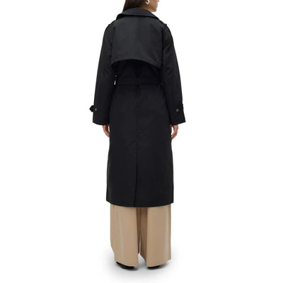 Vero Moda Black Polyester Trench Coat